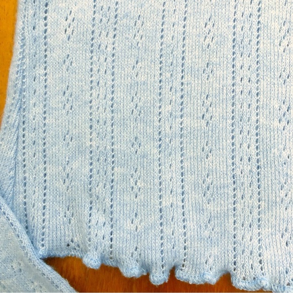 SUZY Pastel Blue Casual Relaxed Fit Button Down Long Sleeves Knits T Shirt Tee - Picture 7 of 13